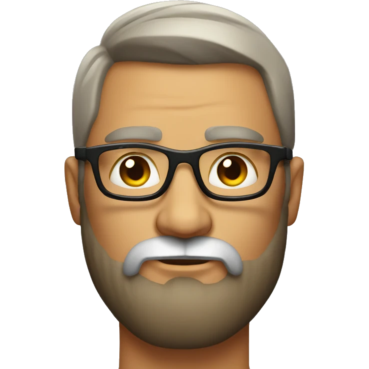 confident muscular bearded portrait with glasses emoji