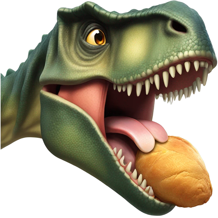 Dinosaur eating chicken  emoji