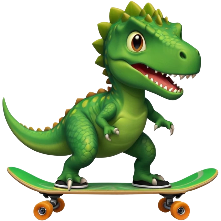 Dinosaur on a skateboard emoji