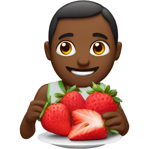 Hámster comiendo fresa emoji