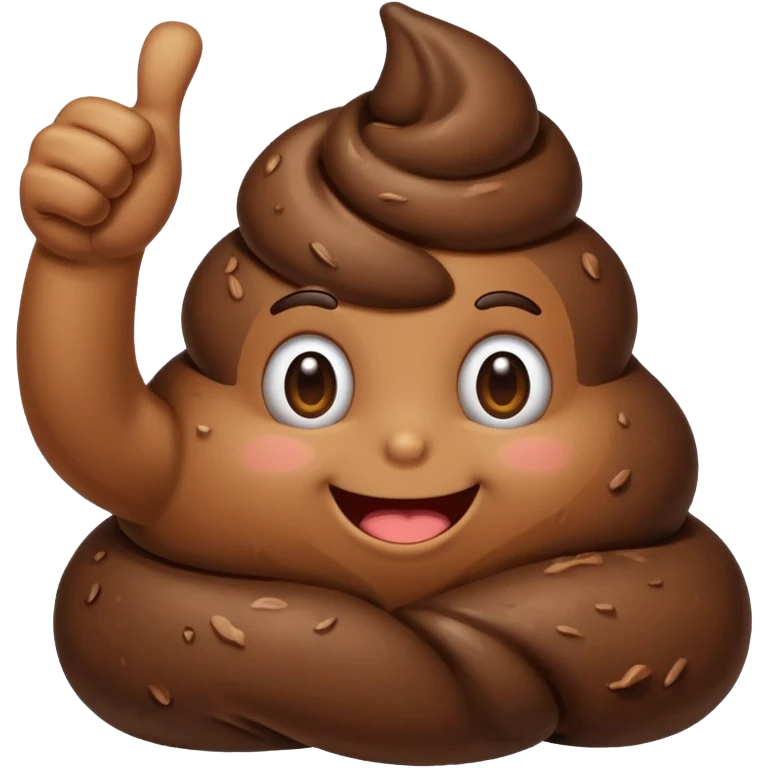 Poop thumbs up no face emoji