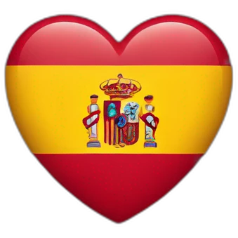 Heart with Spain and Venezuela flags  emoji