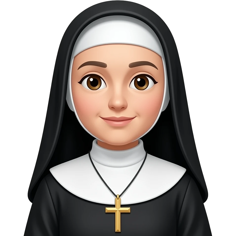 catholic nun, transparent background emoji