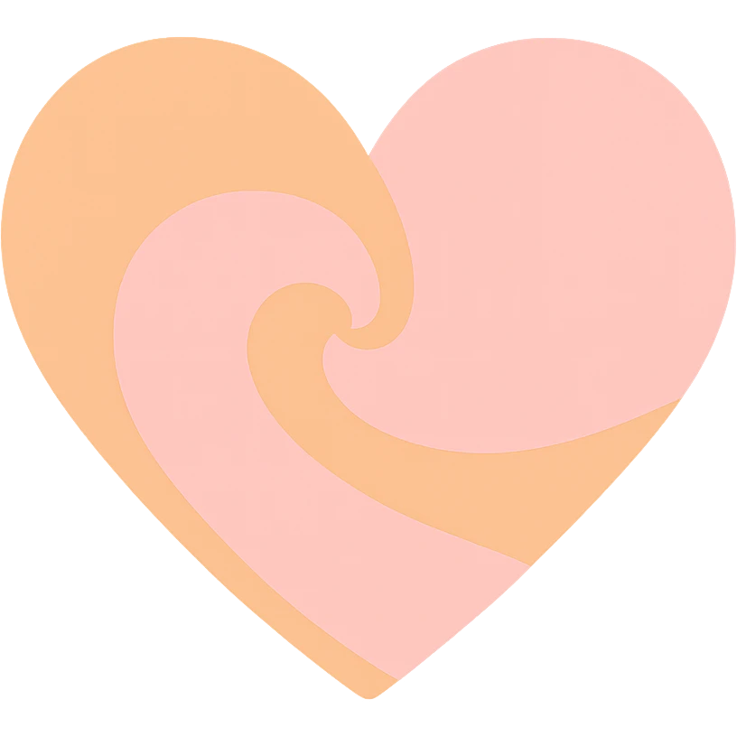 heart with a pastel orange and pink swirl, clean digital illustration, no background emoji