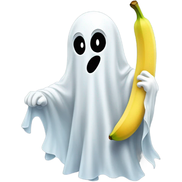 Ghost eating a banana emoji