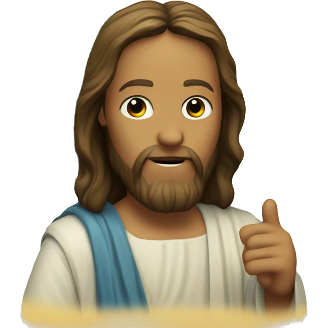Jesus talking to a pineapple emoji