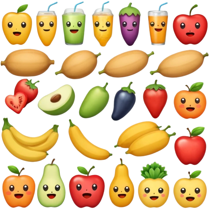 Foods having emotions emoji