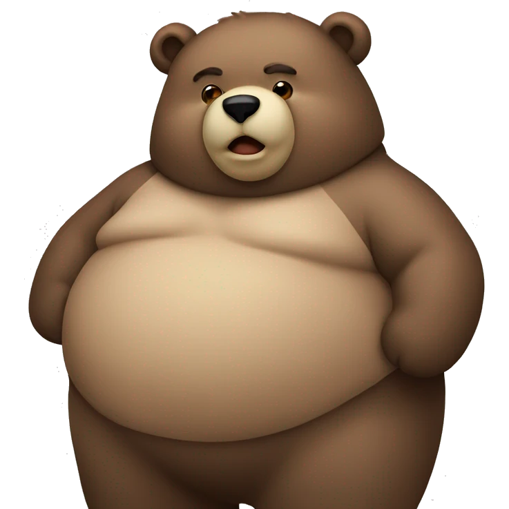 chubby bear with a belly emoji