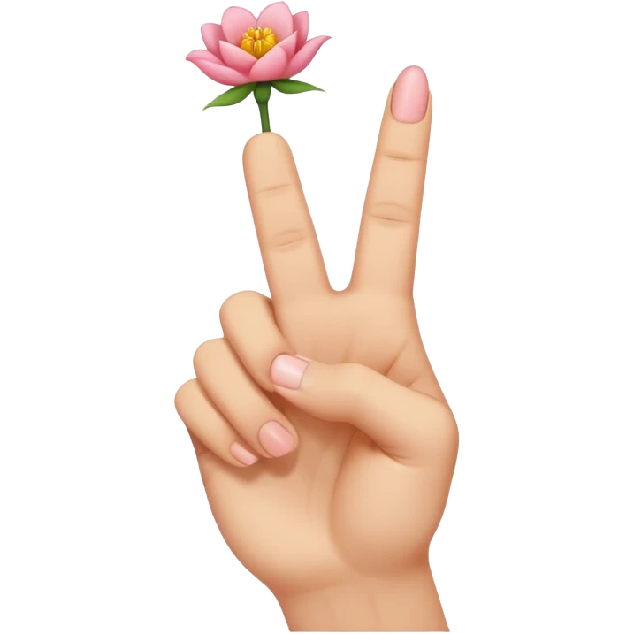 middle finger with flower emoji