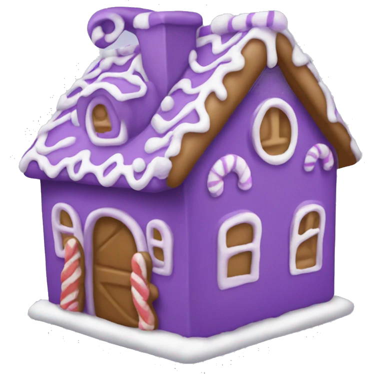 Purple gingerbread house emoji