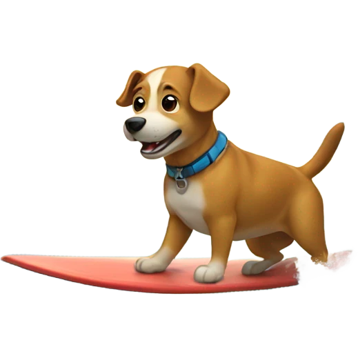 Dog surfing emoji