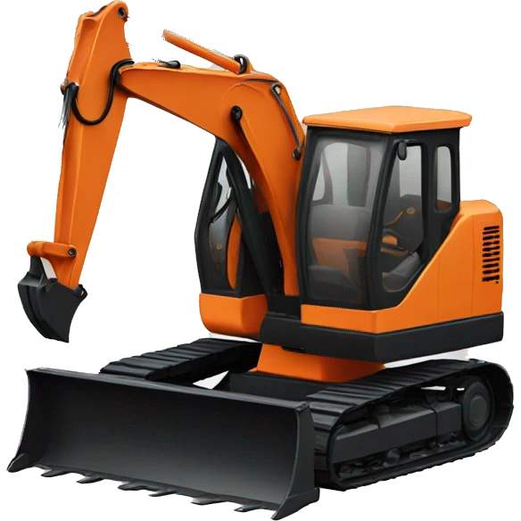 Small orange excavator  emoji