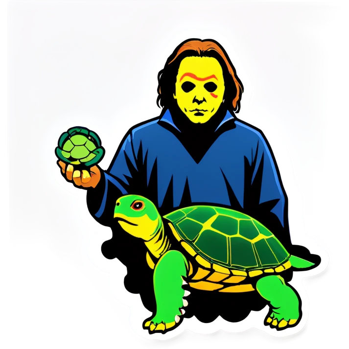 Michael Myers with a turtle  emoji
