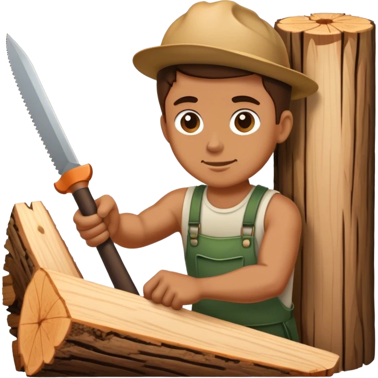 guy cutting wood emoji
