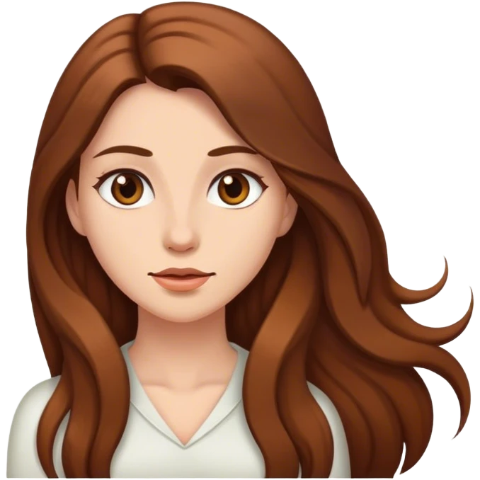 A woman with brown long hair emoji