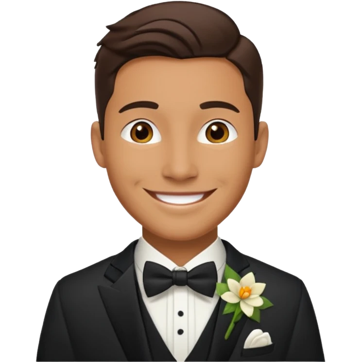 American groom, traditional, culture of american, smiley on face. emoji