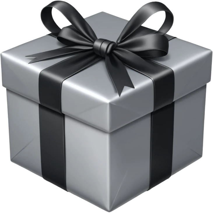 christmas present in black tones emoji