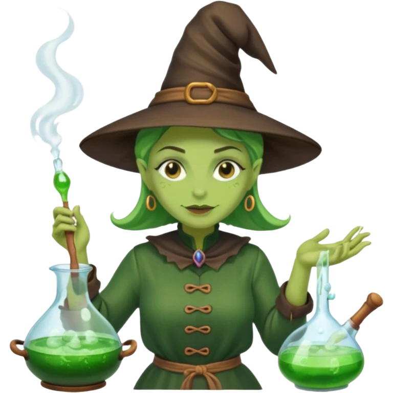 green witch cooking potion emoji