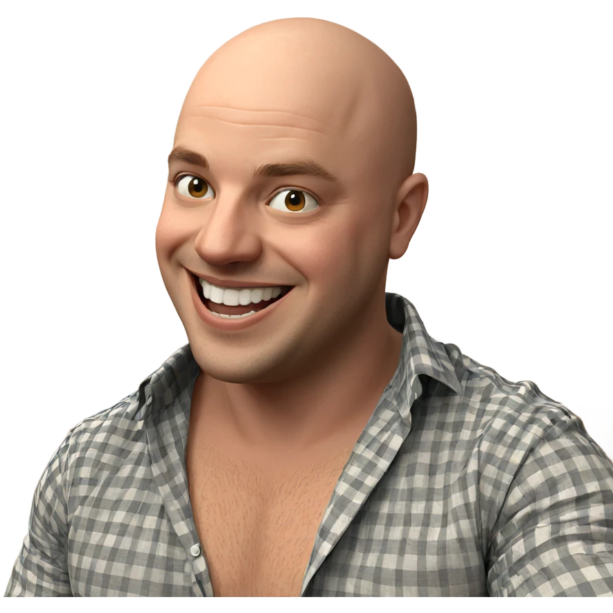 bald boy smiling indoors emoji