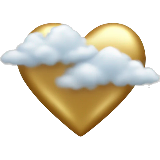 gold heart with clouds  emoji