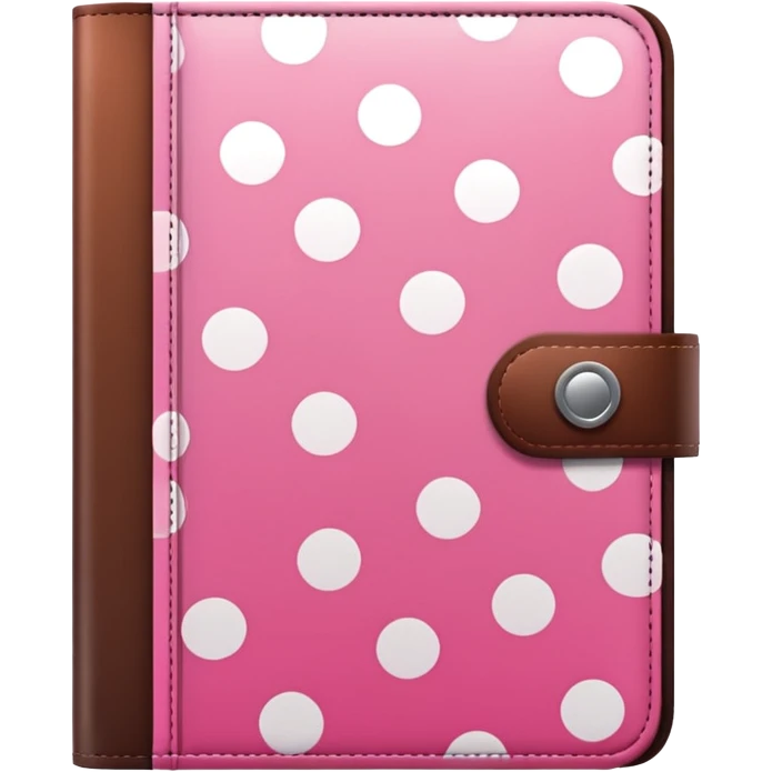 pink and brown polka dot file book emoji
