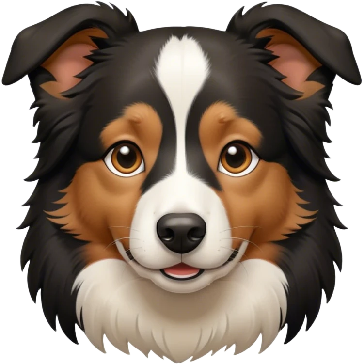black medium border collie face emoji