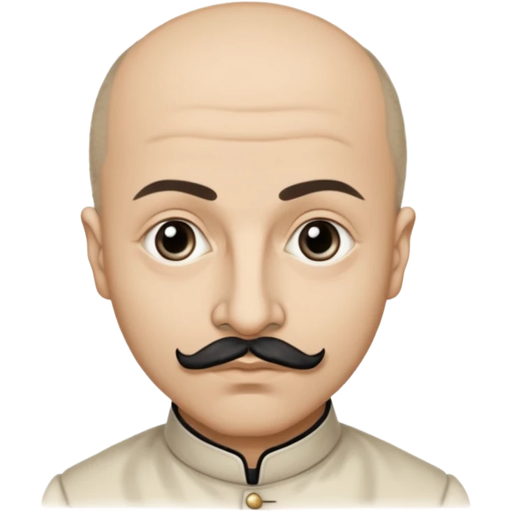 a hand drawn black outline portrait of philosopher Montaigne with similar-sized eyes based a famous portrait of him emoji