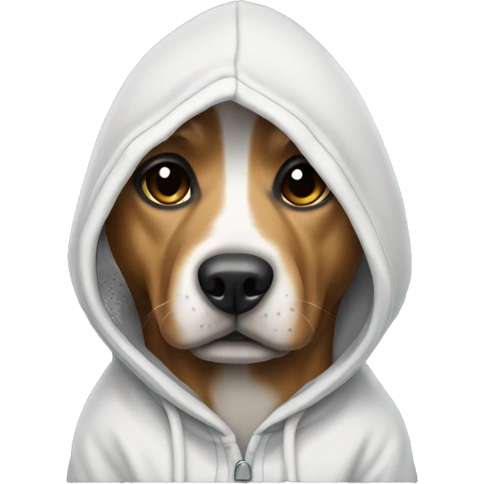 Dog wearing hoodie emoji