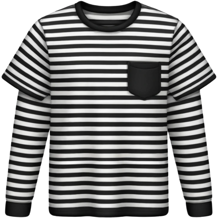 black and white striped shirt, just the shirt emoji