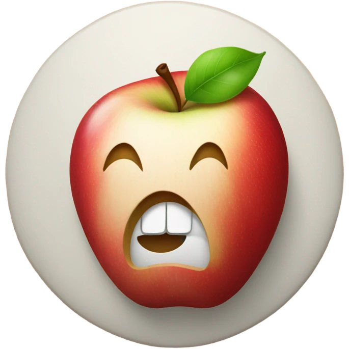 An apple on a table emoji