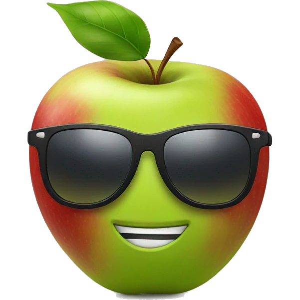 apple with sunglasses emoji