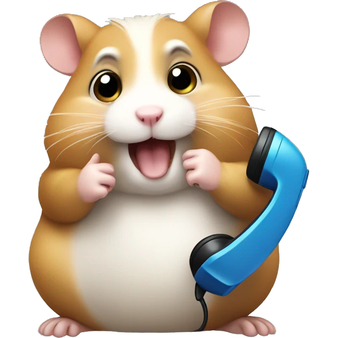 hamster calls on the phone emoji