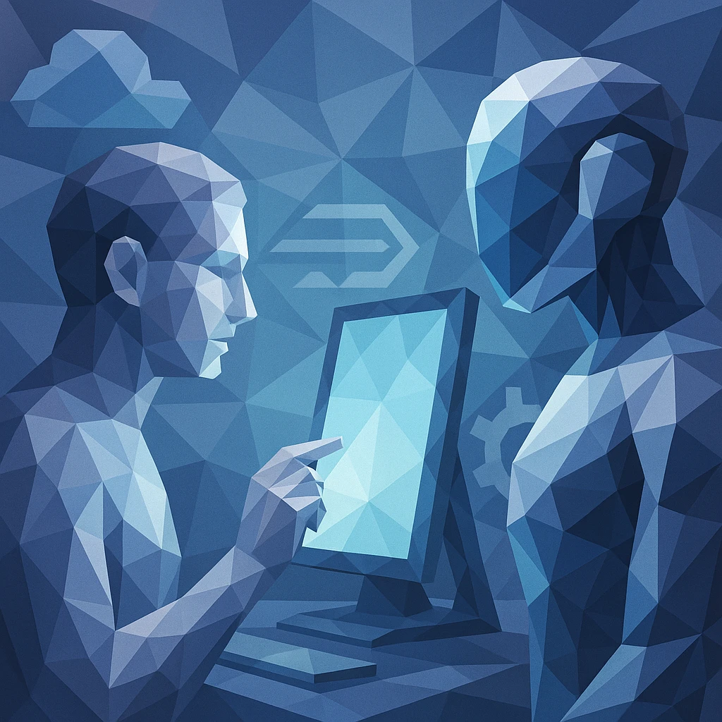 technology adapting to humans, futuristic style emoji