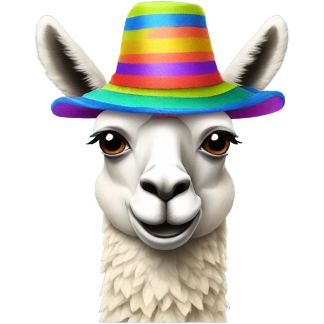 Llama wearing hat emoji