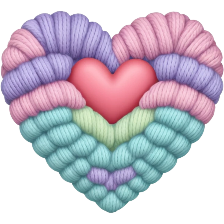 Pastel knit heart emoji