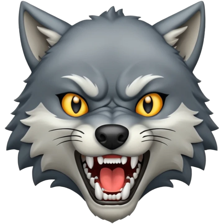Wolf with teeth emoji