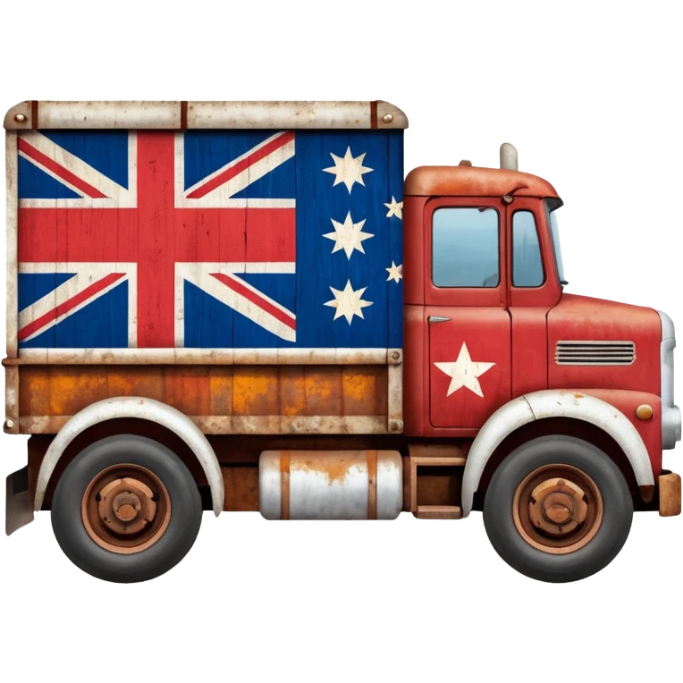 Old Mack truck with Australian flag  printed only on the door emoji