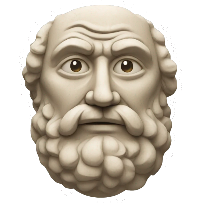 archimedes face in stone  emoji