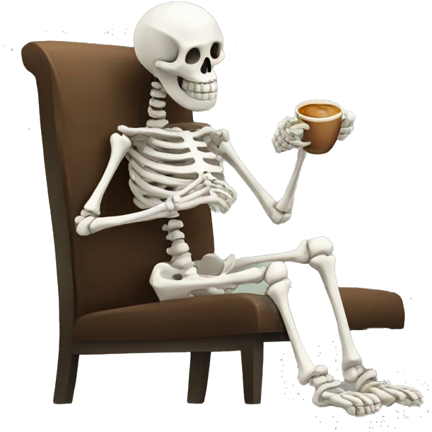 skeleton drinking coffee emoji