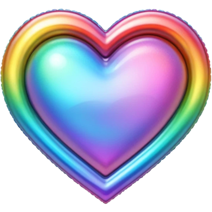 heart with a rainbow foil border emoji