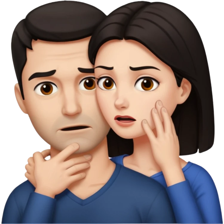 Une homme possessif qui essaye d’attraper le cou de sa femme emoji