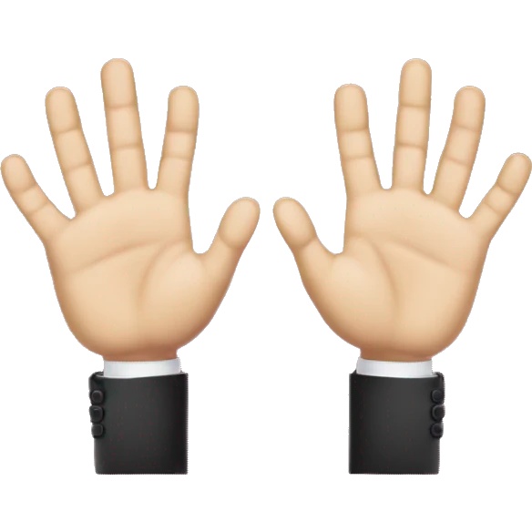 Two hands ten fingers one pinkie finger down emoji