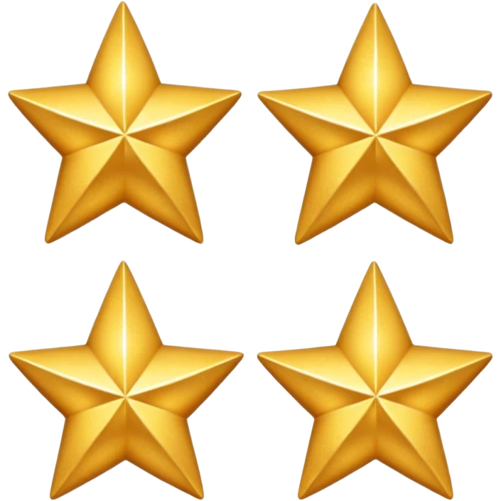four small golden stars emoji