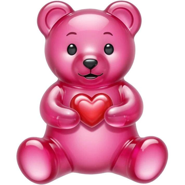 transparent pink gummy bear heart pink emoji