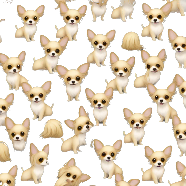 blonde long haired chihuahua sitting emoji