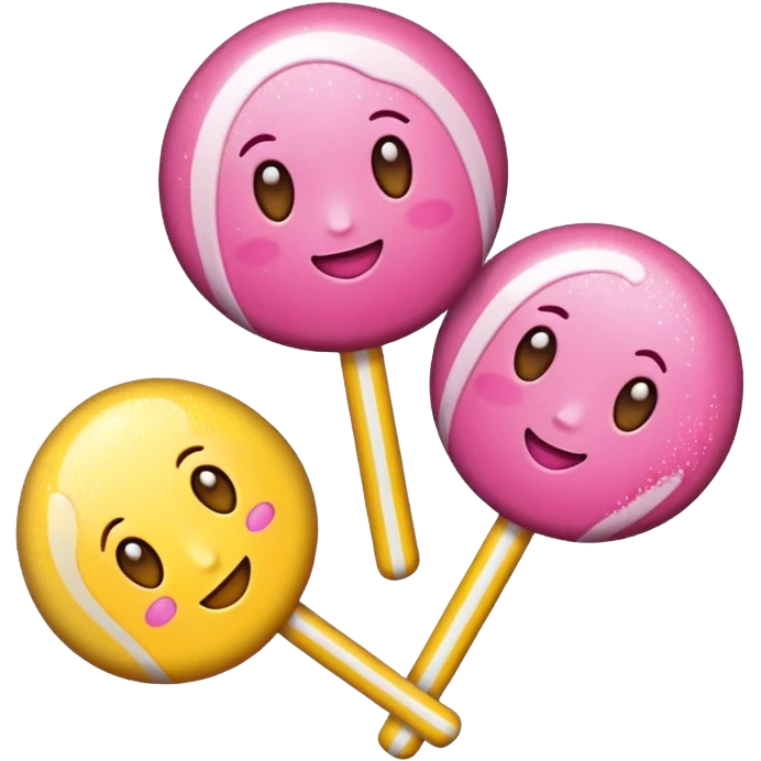 glitter pink and yellow candy emoji