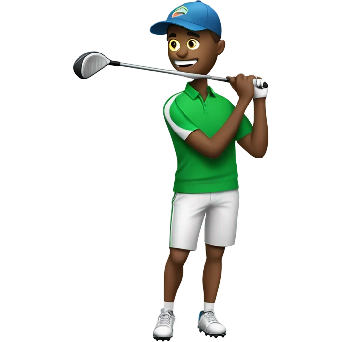 Football player playing golf emoji