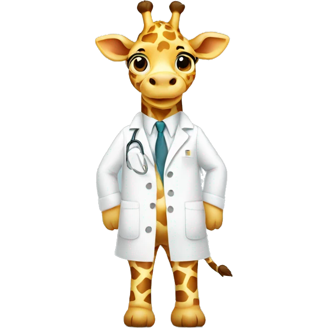 giraffe wearing lab coat emoji