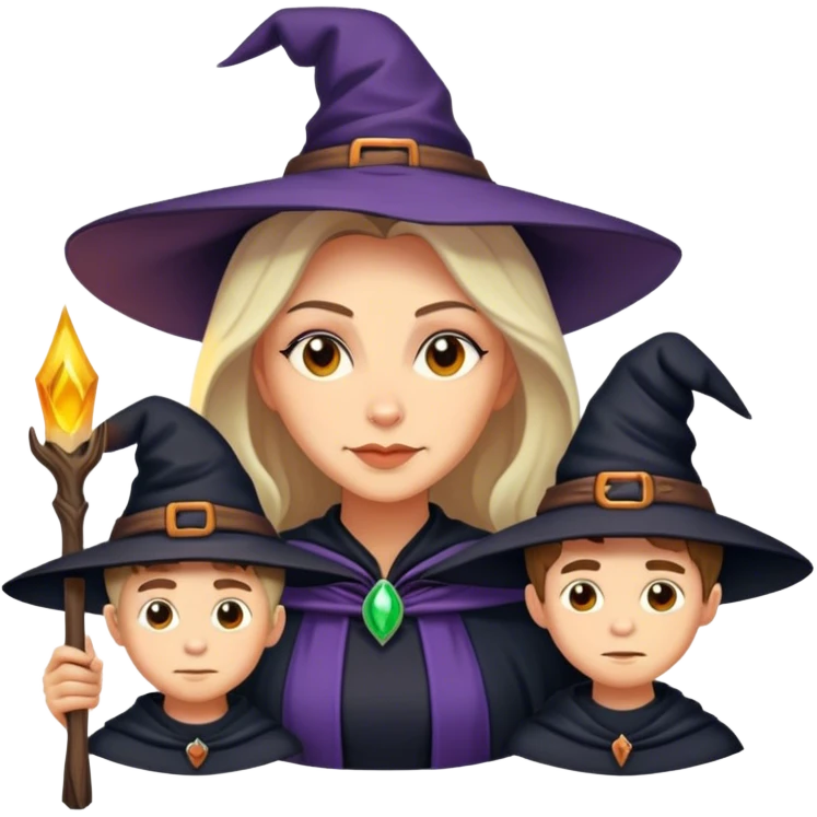 A wich with two sons emoji