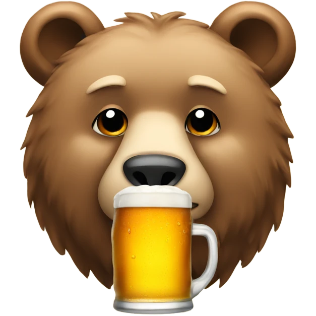 Bear with beer emoji